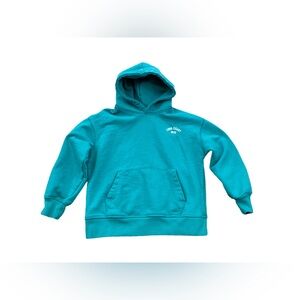 Zara Size 8-9 Years Long Coast Teal Hoodie Sweatshirt